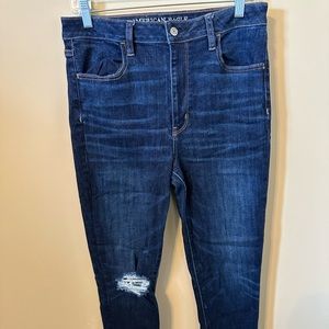 Dark Blue American Eagle Outfitters Super hi-rise Jeans!